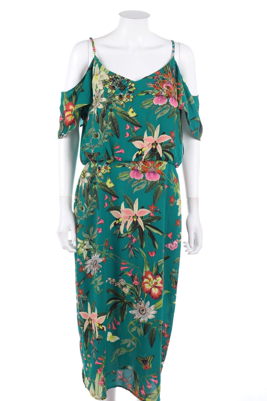 OASIS - Cold-Shoulder-Midikleid mit Blumen-Print - D 42