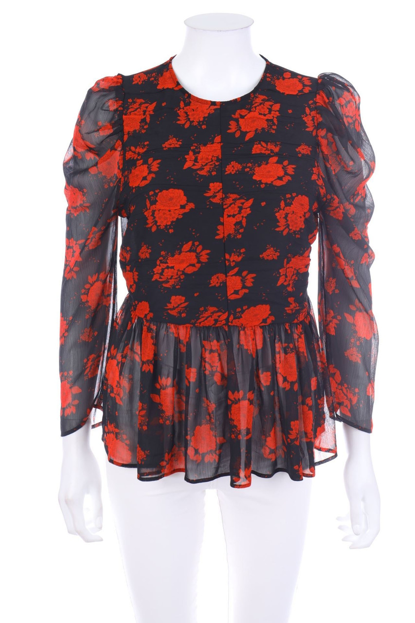 ZARA - Bluse mit Blumen-Print - M