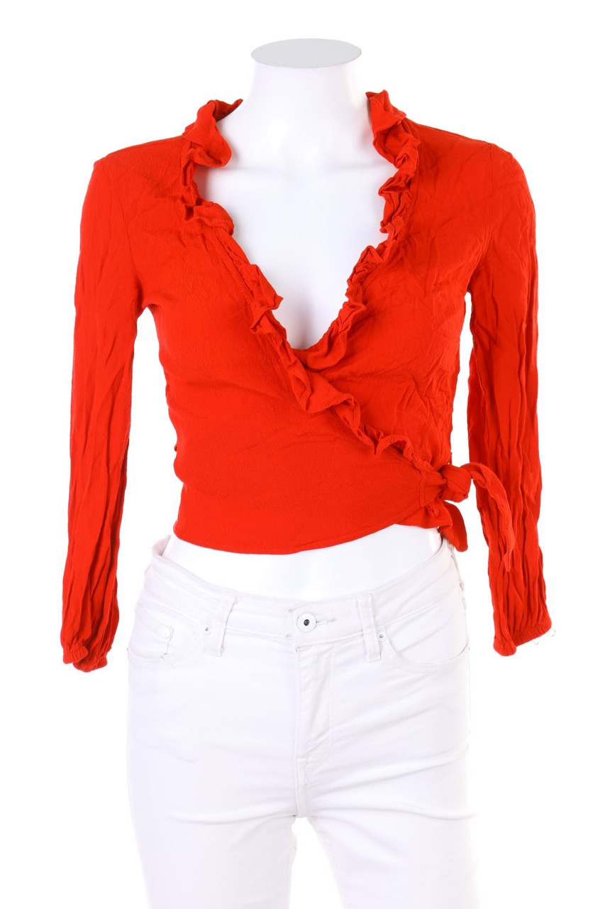 Bershka - Wrap Blouse with Volants - XS