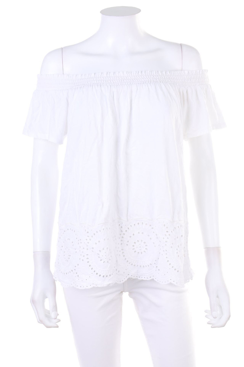 HALLHUBER - Carmen-Shortsleeve-Shirt with Lace - M
