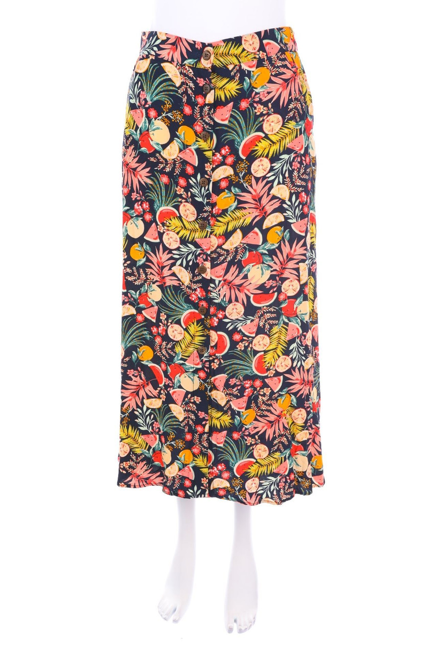 CAMAÏEU - Midirock mit floralem Muster - D 36