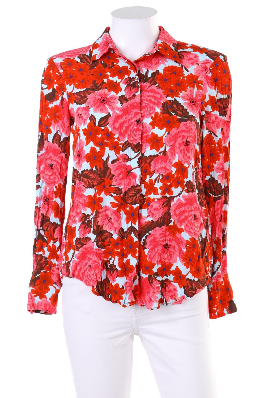 ZARA - Bluse aus Viskose mit Blumen-Print - XS