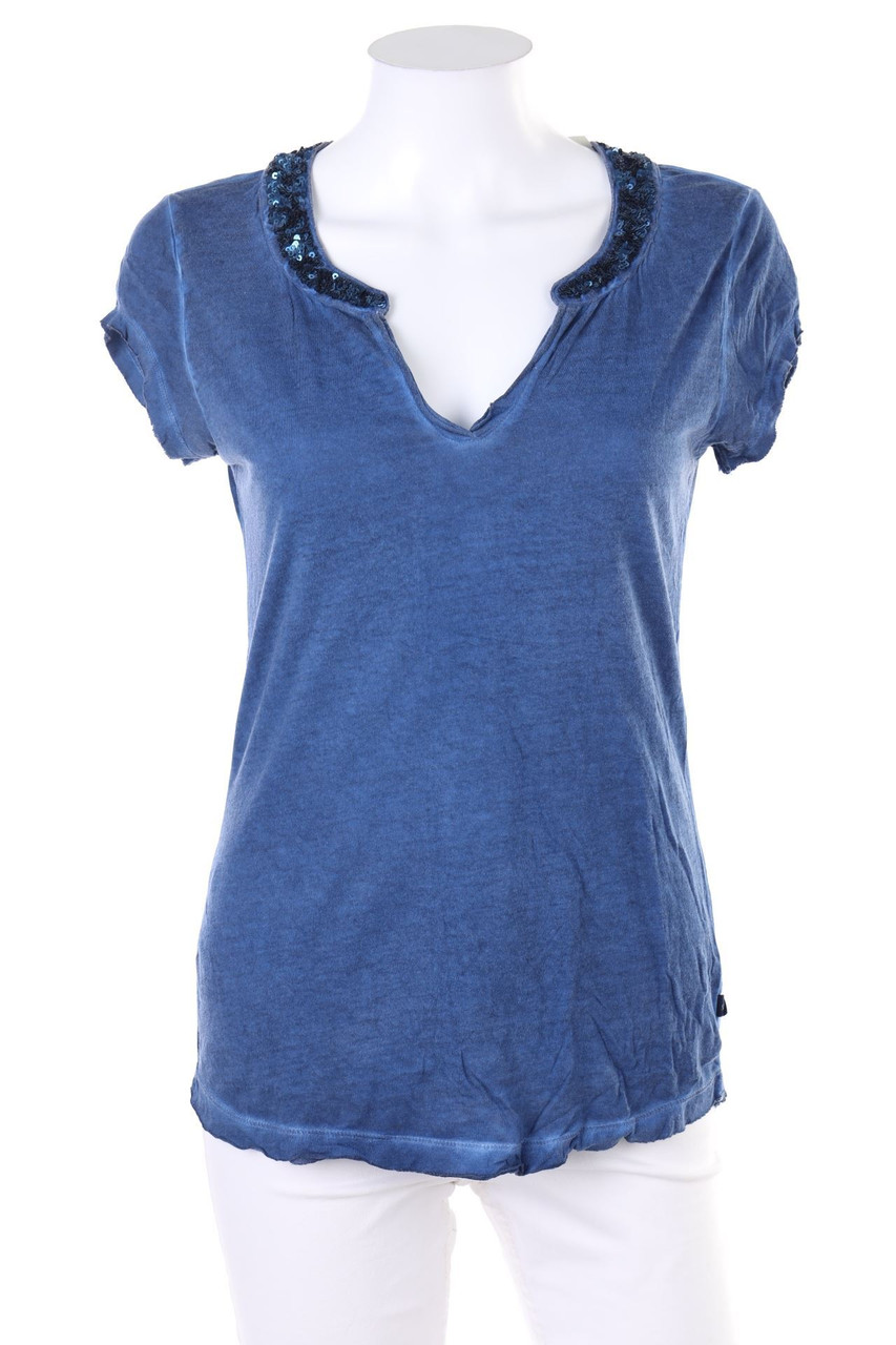 s.Oliver - Garment Dyed-Shortsleeve-Shirt with Sequins - XS