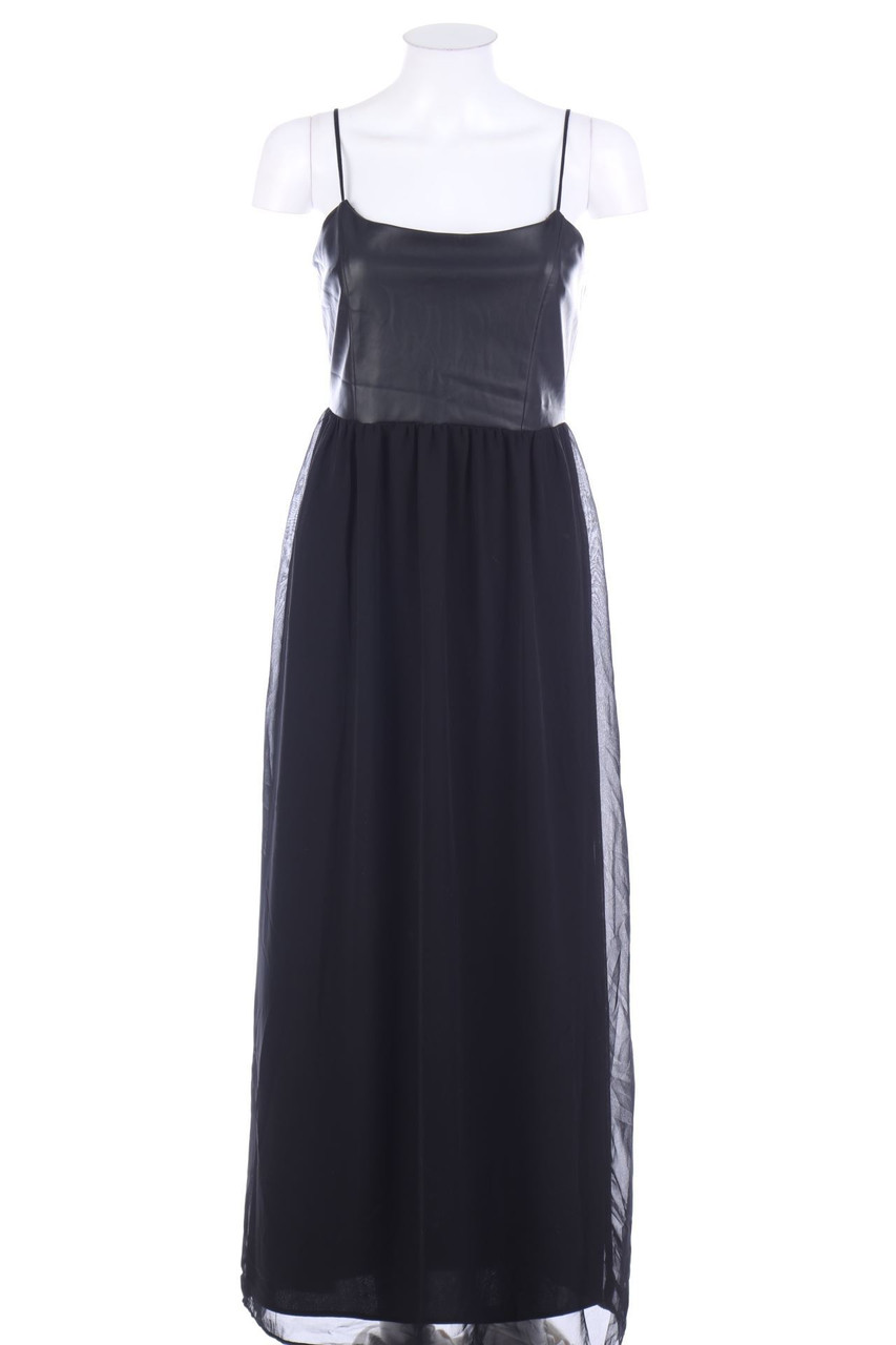 FOREVER 21 - Maxi-Abendkleid mit Kunstleder-Details - S