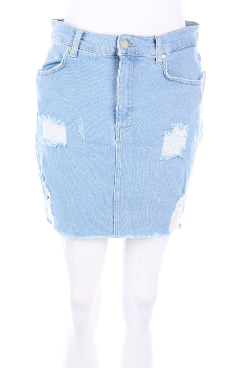 PULL&BEAR - Distressed Denim Mini Skirt - L
