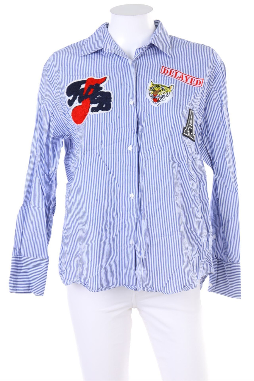 ZARA WOMAN - Streifen-Bluse mit Applikationen - S