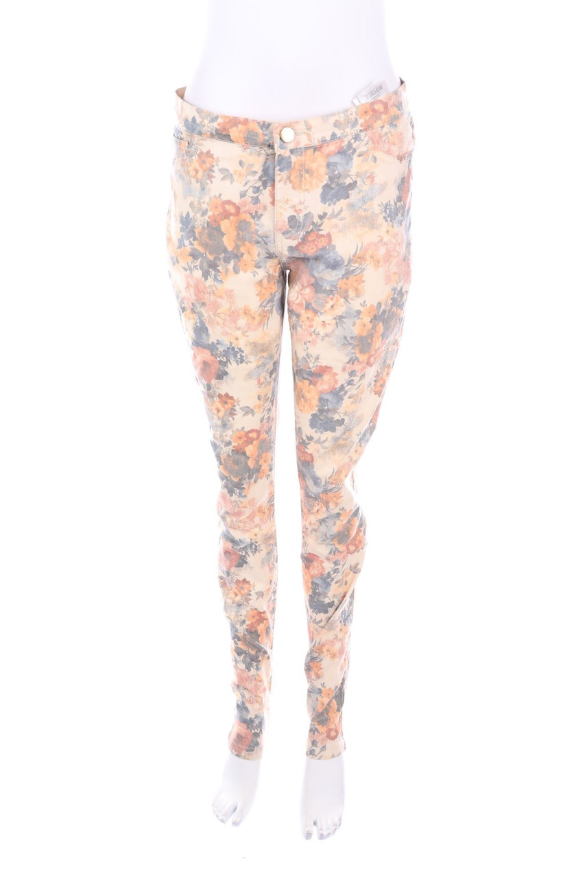 ONLY - Skinny-Hose mit Blumen-Print - L