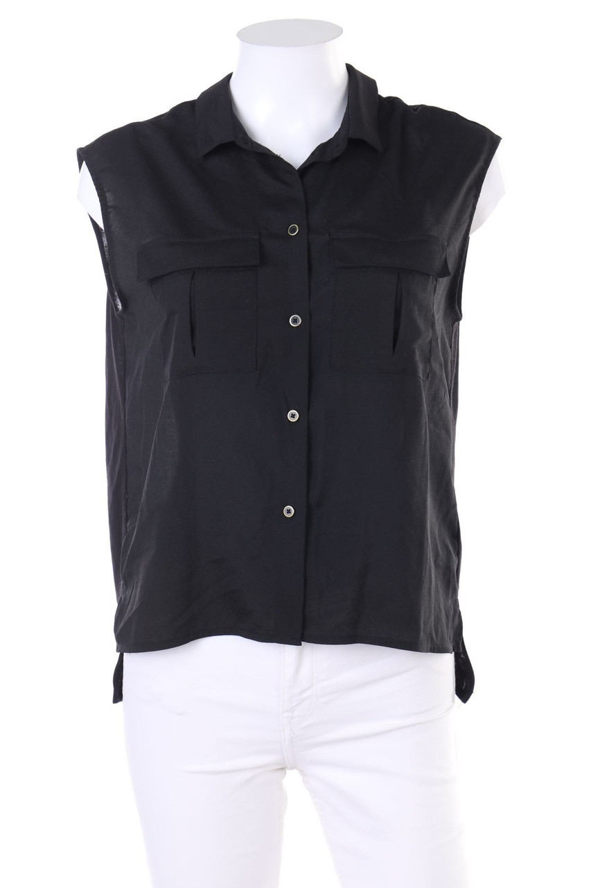 H&M - Blusentop mit aufgesetzten Taschen - XS