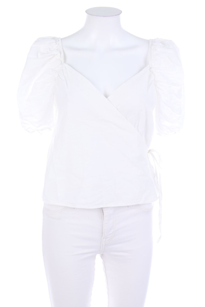 H&M - Wickel-Bluse mit Puffärmeln - XS