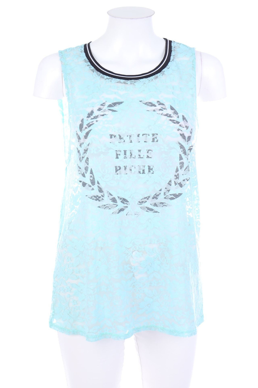 TALLY WEiJL - Top, Lace with Statement Print - M