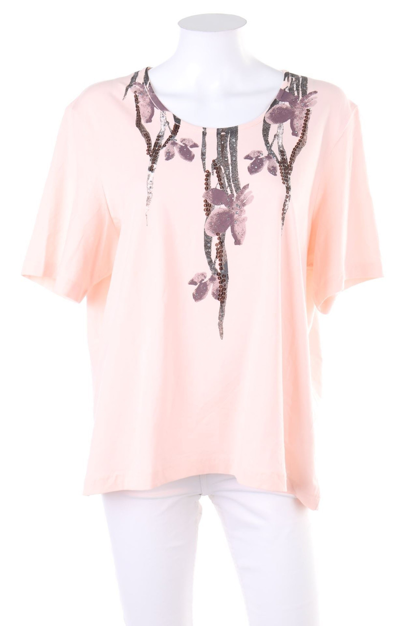 GERRY WEBER - Kurzarm-Shirt mit Strass-Steinen - M