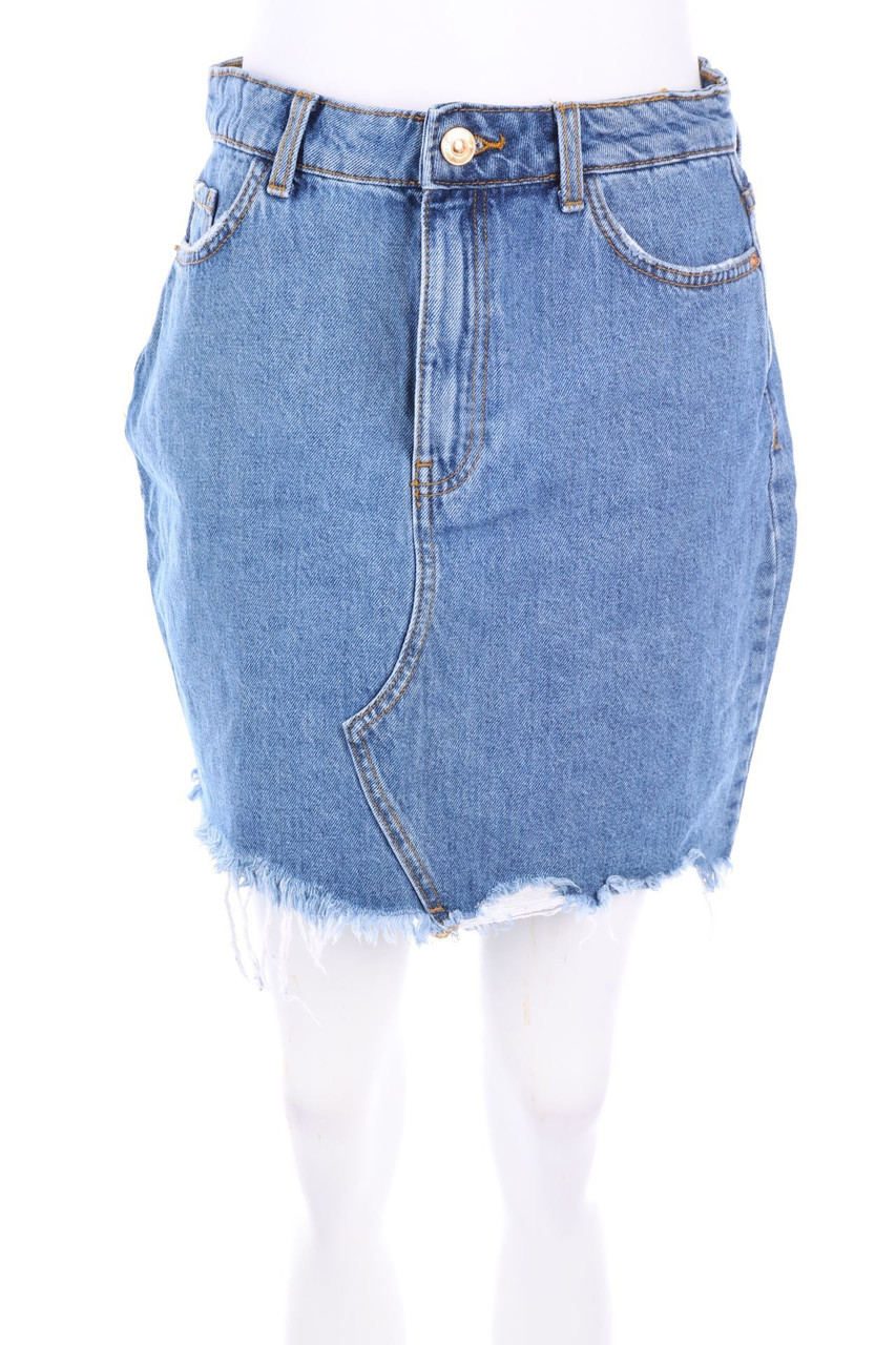 No Label - Distressed Denim Skirt - M