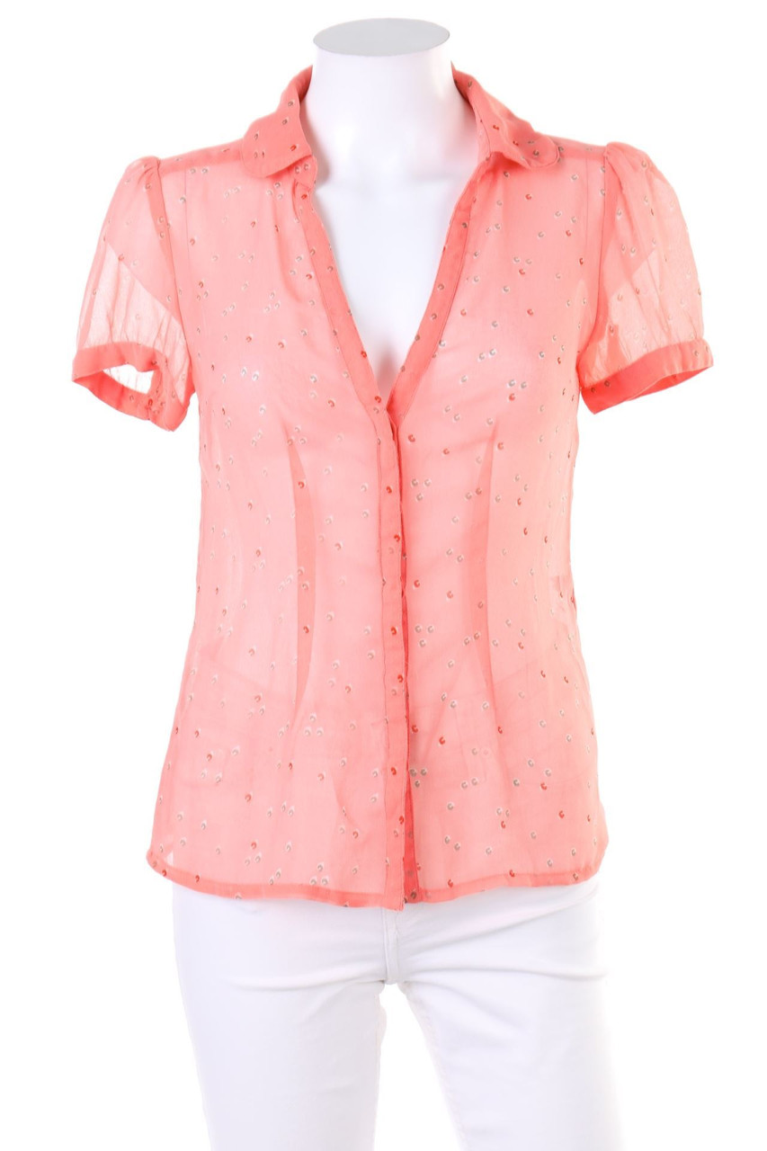 H&M - Kurzarm-Bluse mit Punkten - D 34