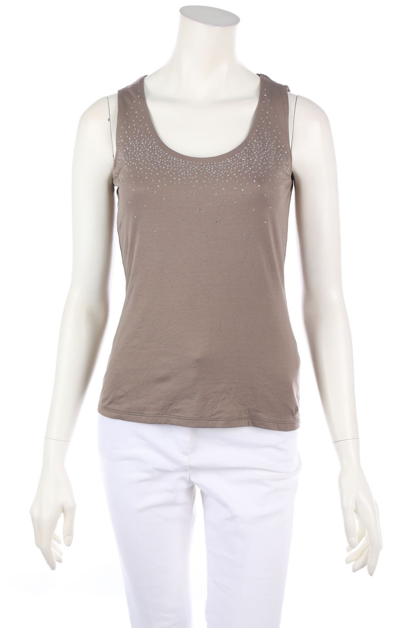 comma - Tanktop mit Strass-Steinen - D 34