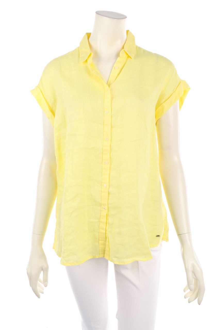 TOMMY HILFIGER - Hemd-Bluse mit kurzem Ärmel mit Logo-Plakette - XL