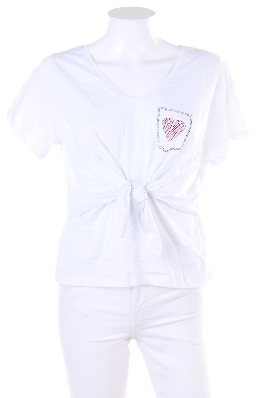 No Label - Shortsleeve-Shirt to tie with Rhinestones - L