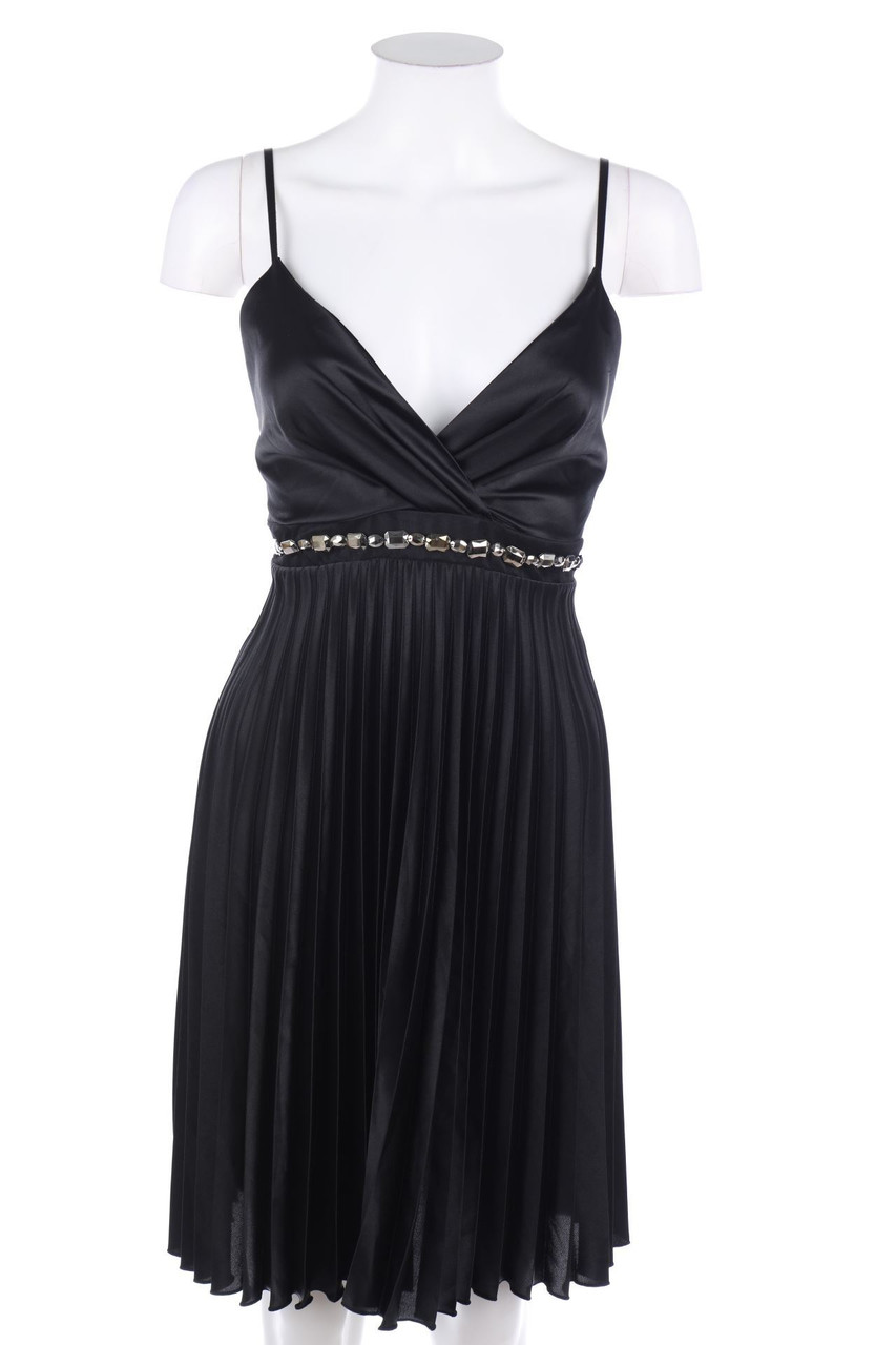 No Label - Satin Plissé-Party Dress with Jewelry Stones, Silk-blend - M