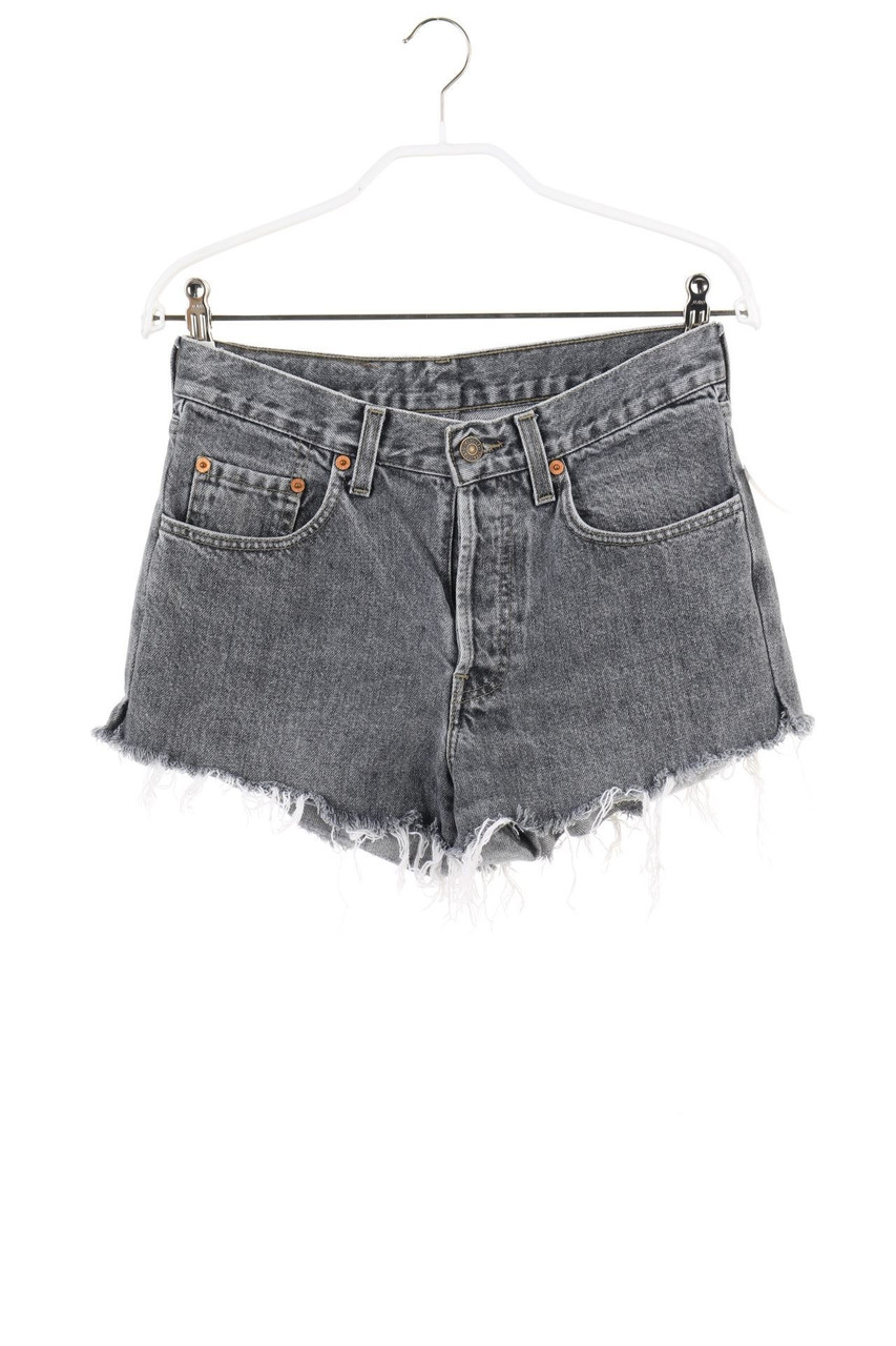 LEVI´S - Denim-Hotpants mit Fransen - D 40