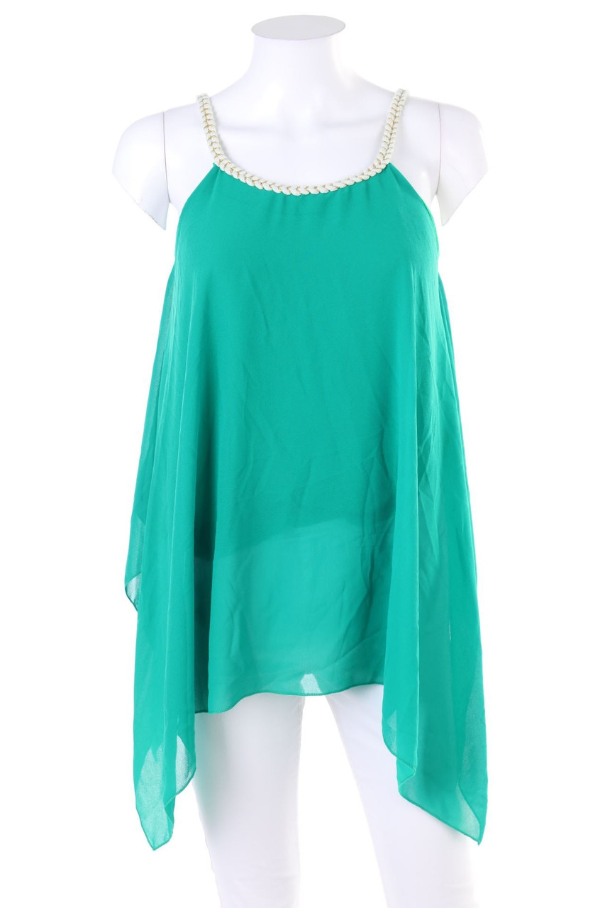 No Label - Blouse Top with Asymmetrical Cut - M
