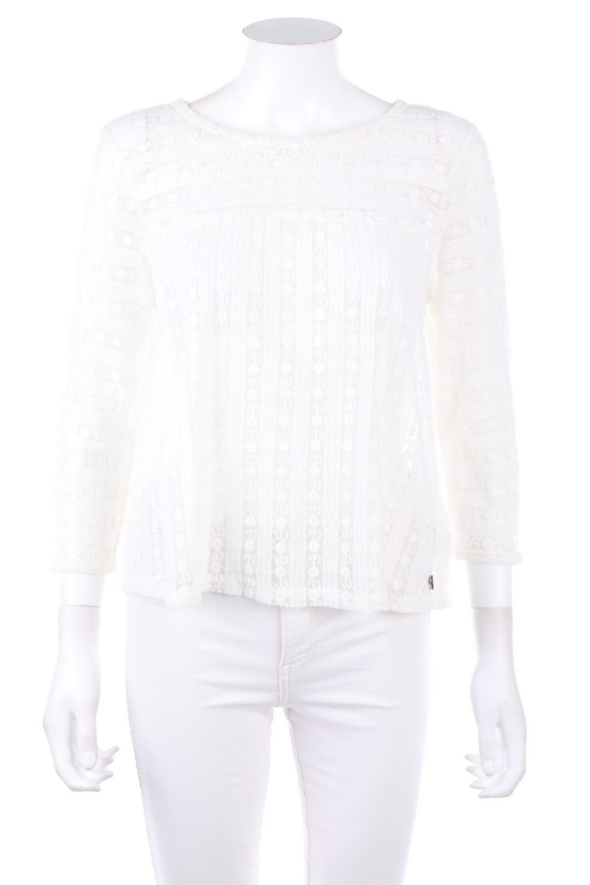 TOM TAILOR Denim - Bluse mit 3/4-Ärmel aus Spitze - XL