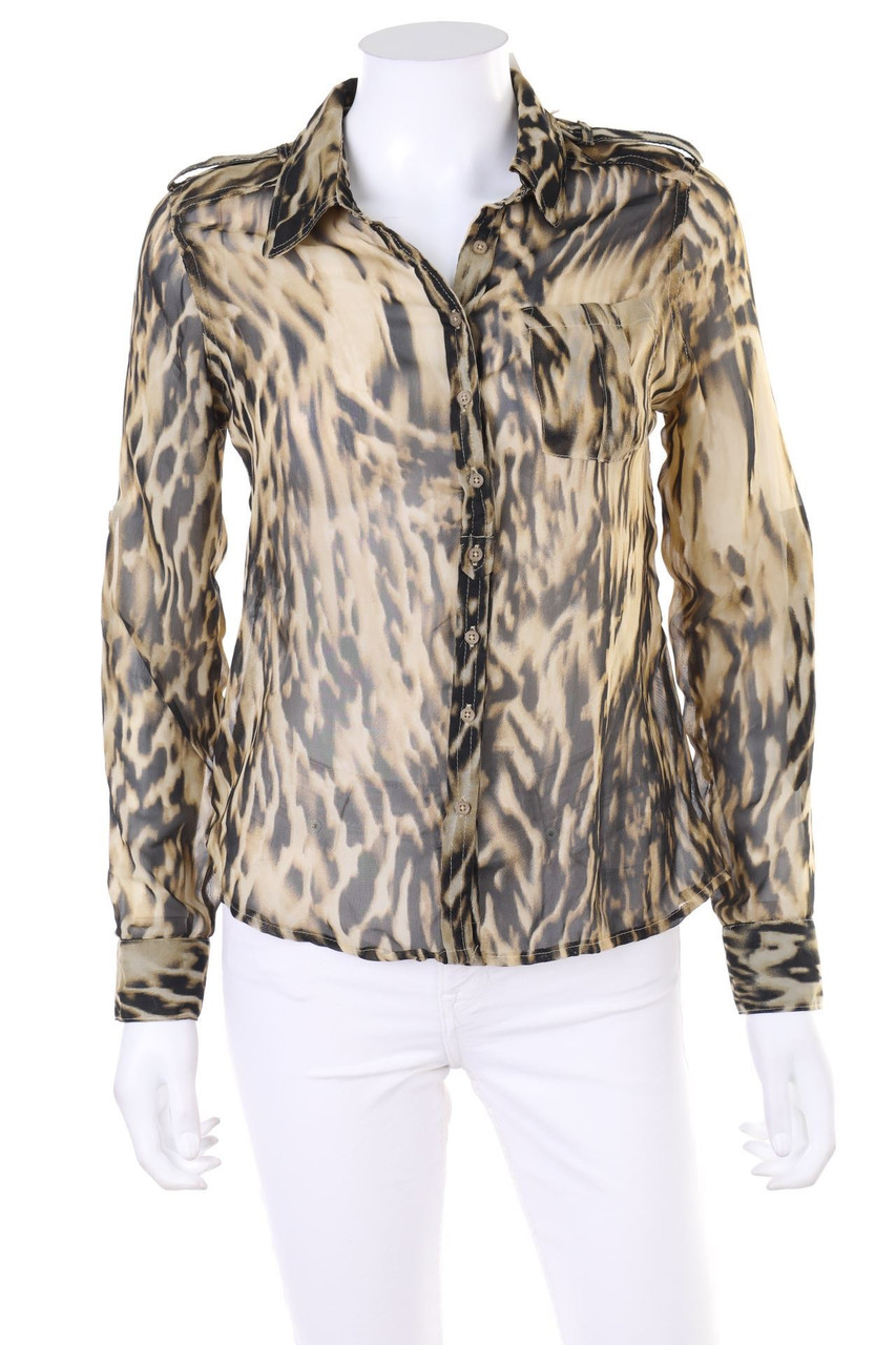 AMISU - Print-Blouse with French Cuff - XS