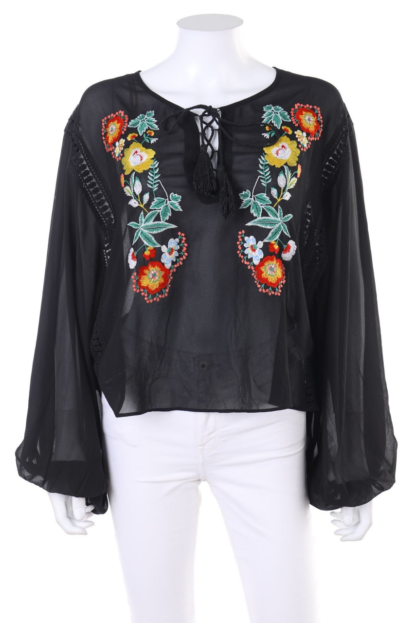 AMISU - Boho-Blouse with Embroideries - L