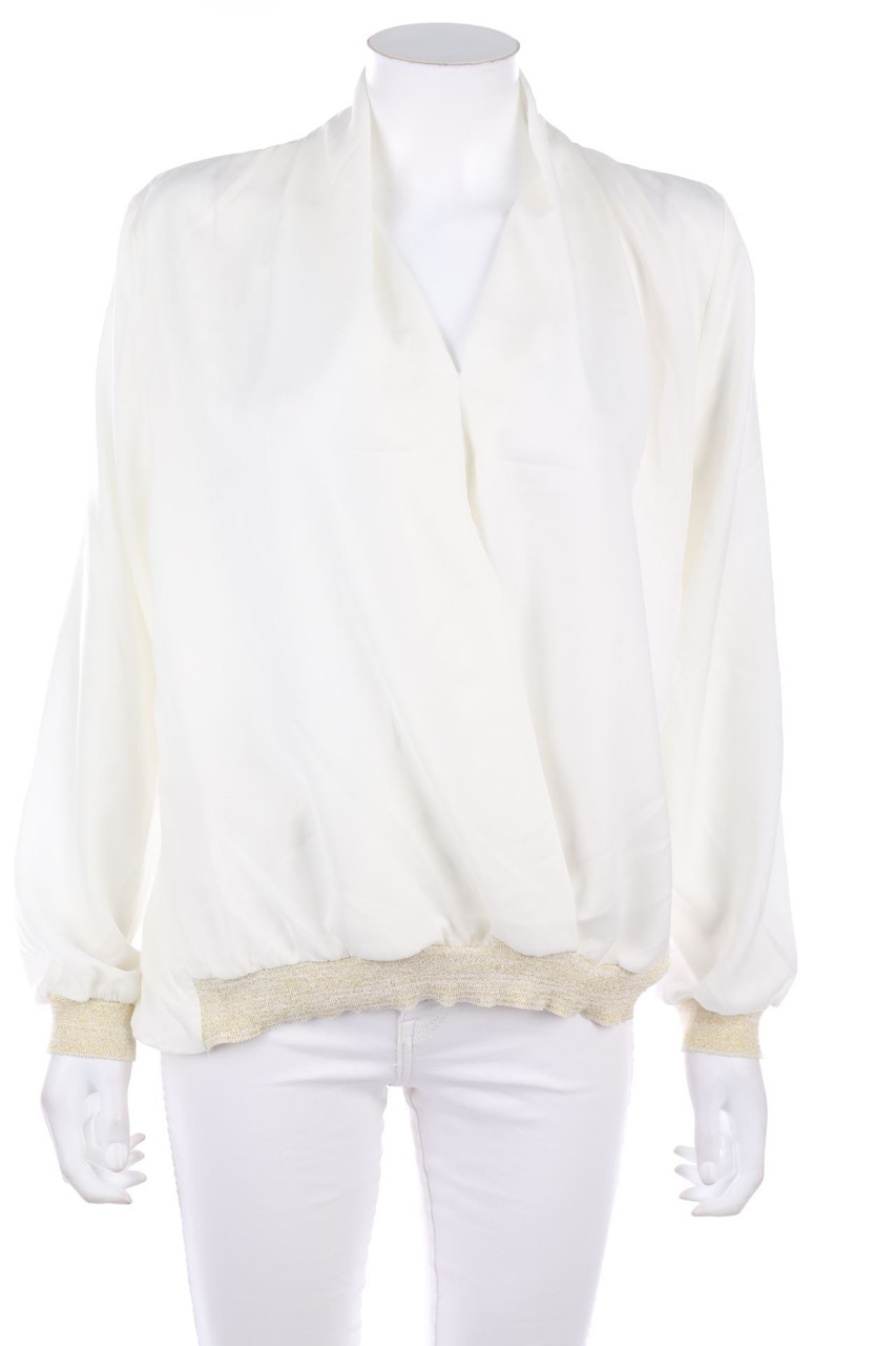 SUN LIGHT - Vokuhila-Blouse with Draping - XL