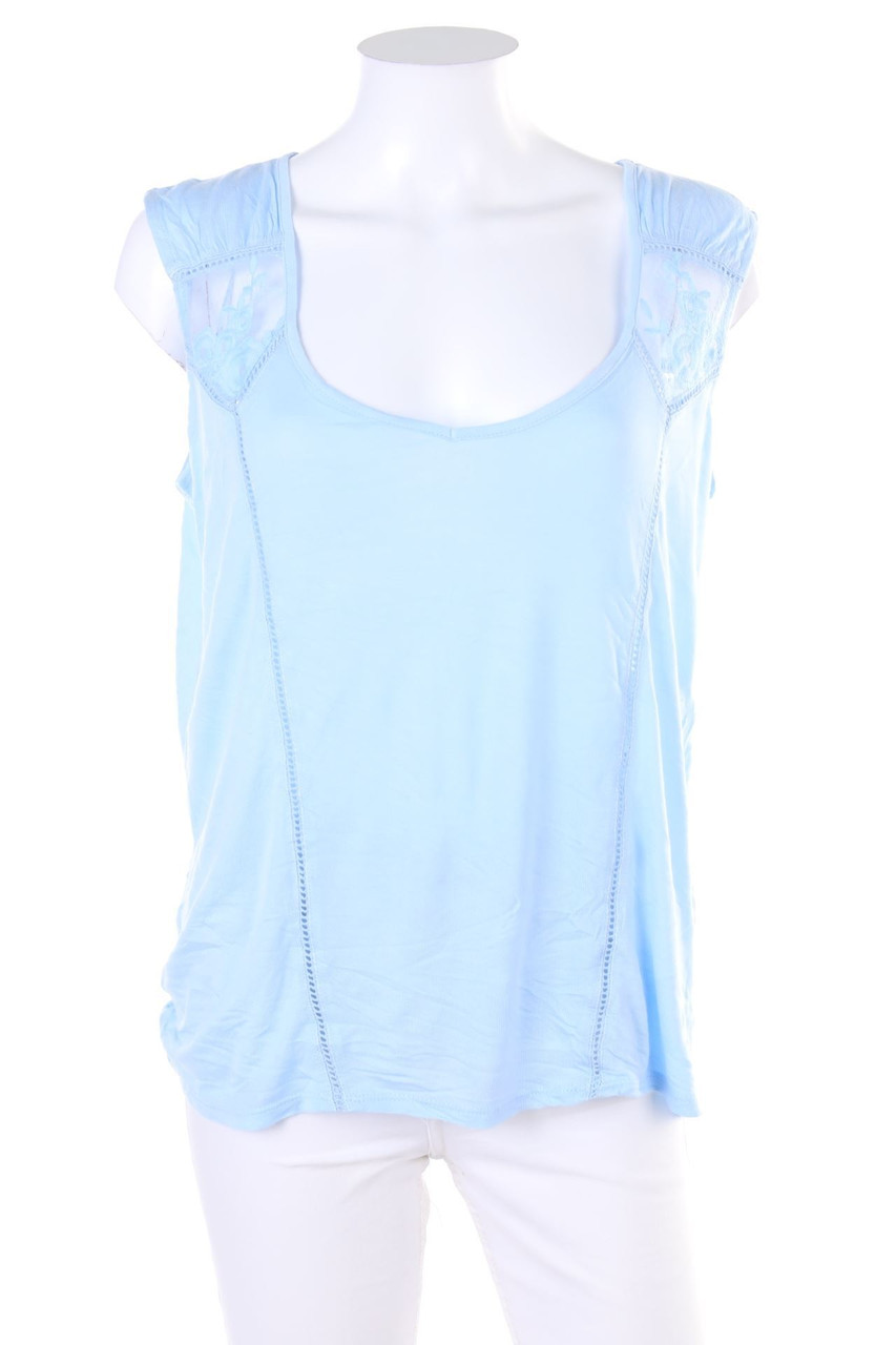 NAF NAF - Blusentop mit Spitzen-Einsatz - L