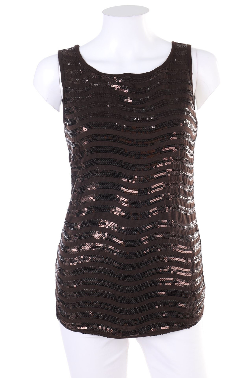 Ohne Label - Tanktop mit Pailletten - D 36
