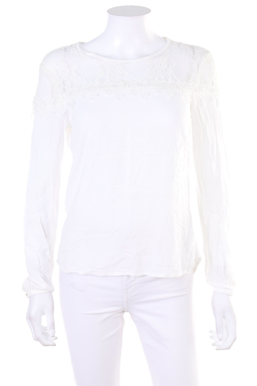 QS by s.Oliver - Blouse, Viscose with Lace Insert - D 34