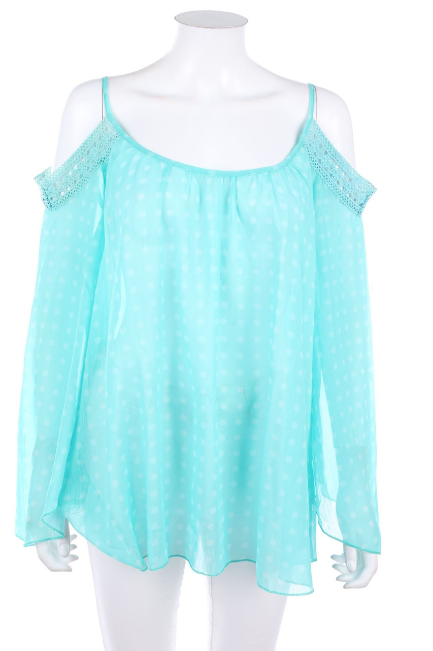 No Label - Summer-Blouse with Lace - XXL