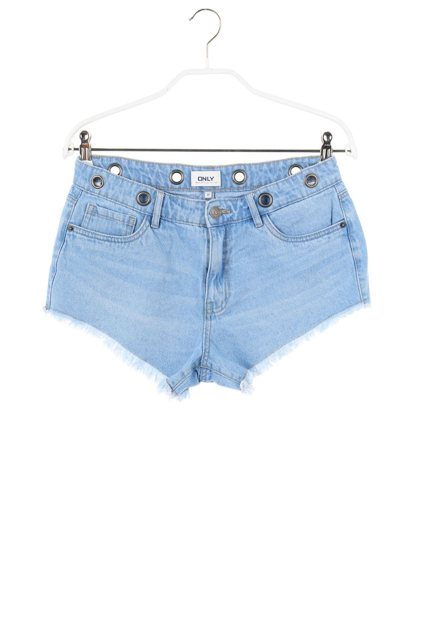 ONLY - Mini-Jeans-Shorts im Used Look - W27