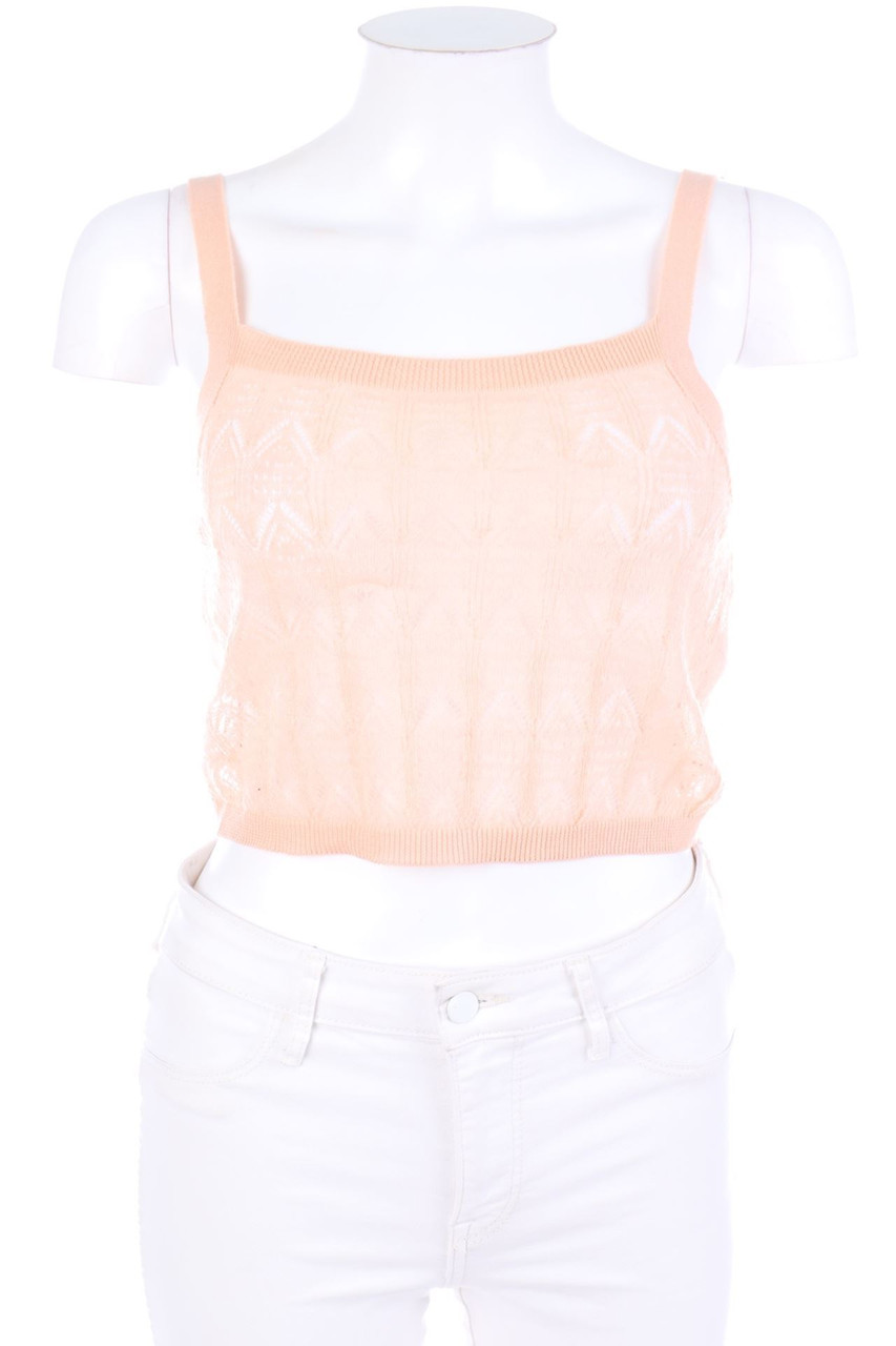 ZARA - Cropped-Strick-Top aus Lochstrick - S