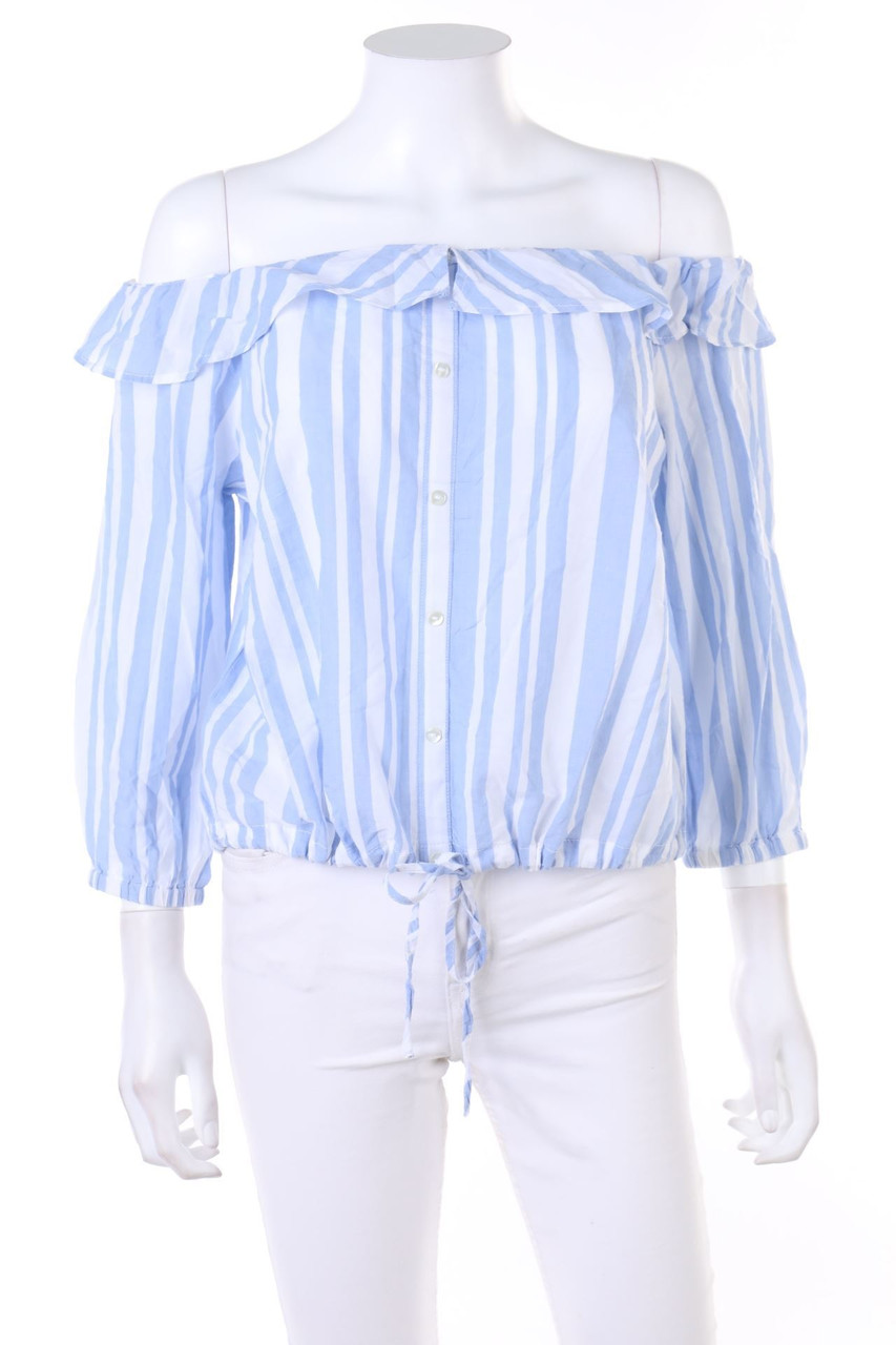 No Label - Stripe Off-the-shoulder blouse, Cotton - D 38