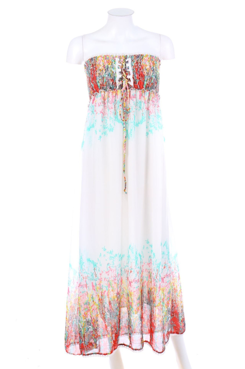 GD Golden Days Paris - Bandeau-Maxi Dress with Lacing - ONE SIZE