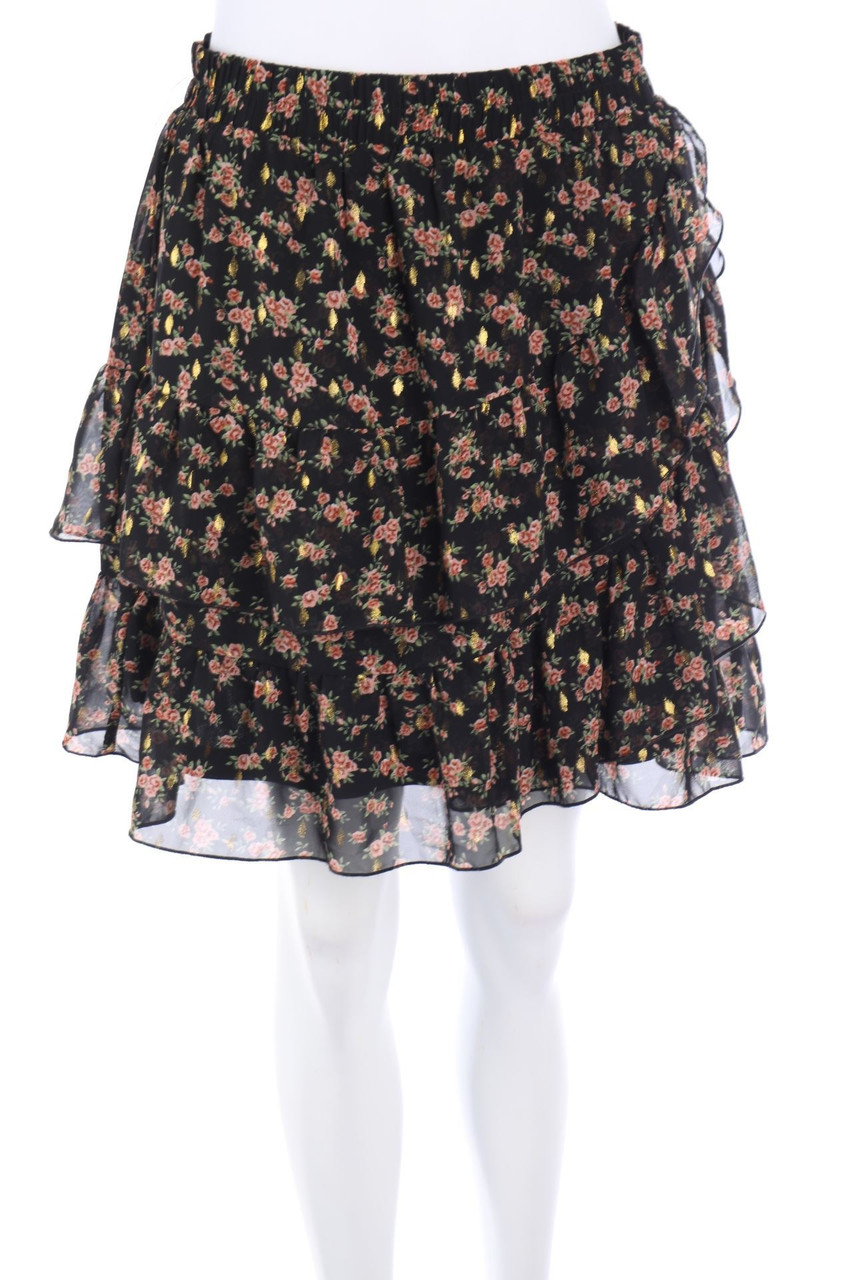 zebra - Skirt, Layer Look with Flower Print - S