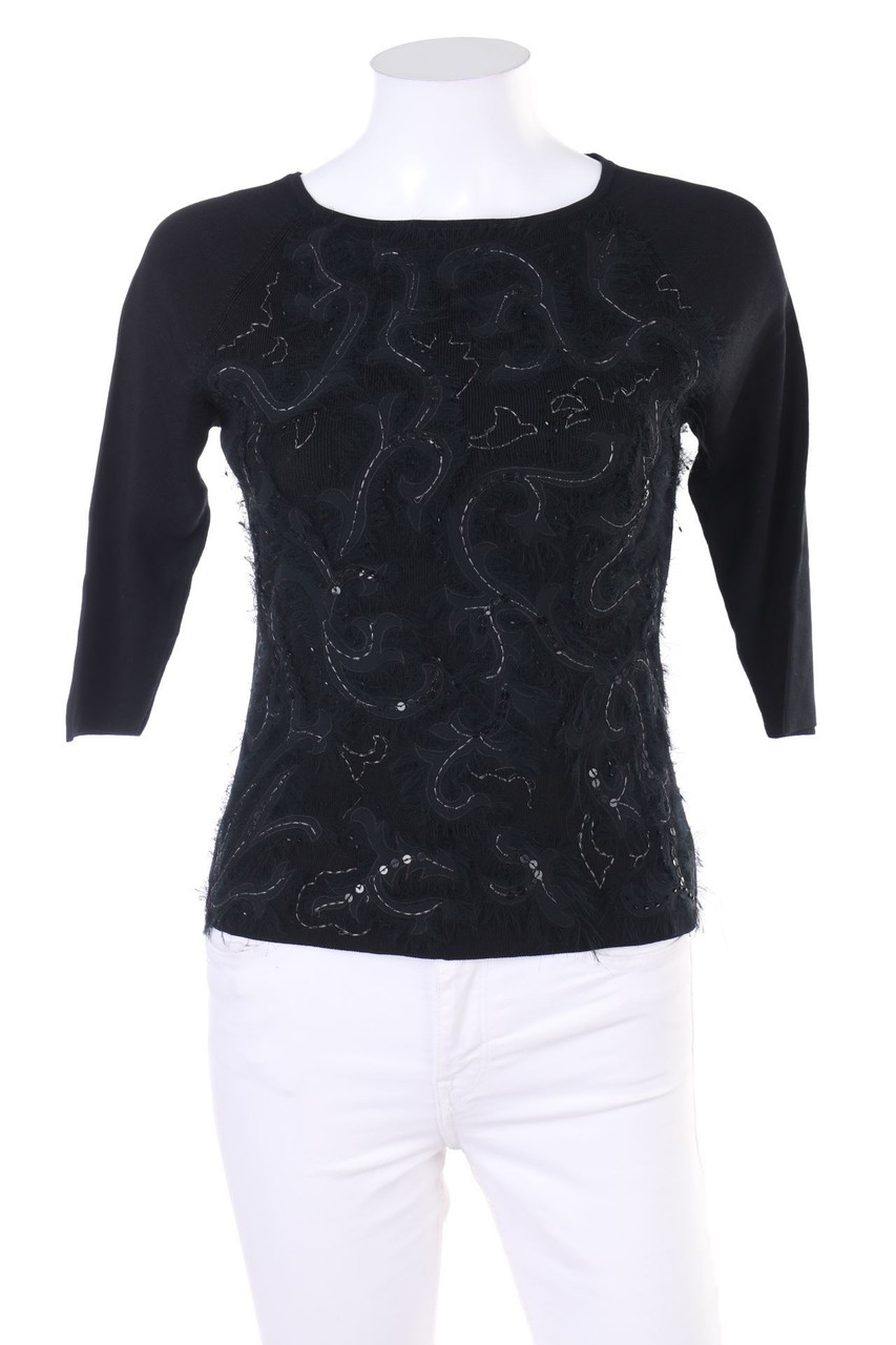 ZARA - Strick-Pullover mit Applikationen - M