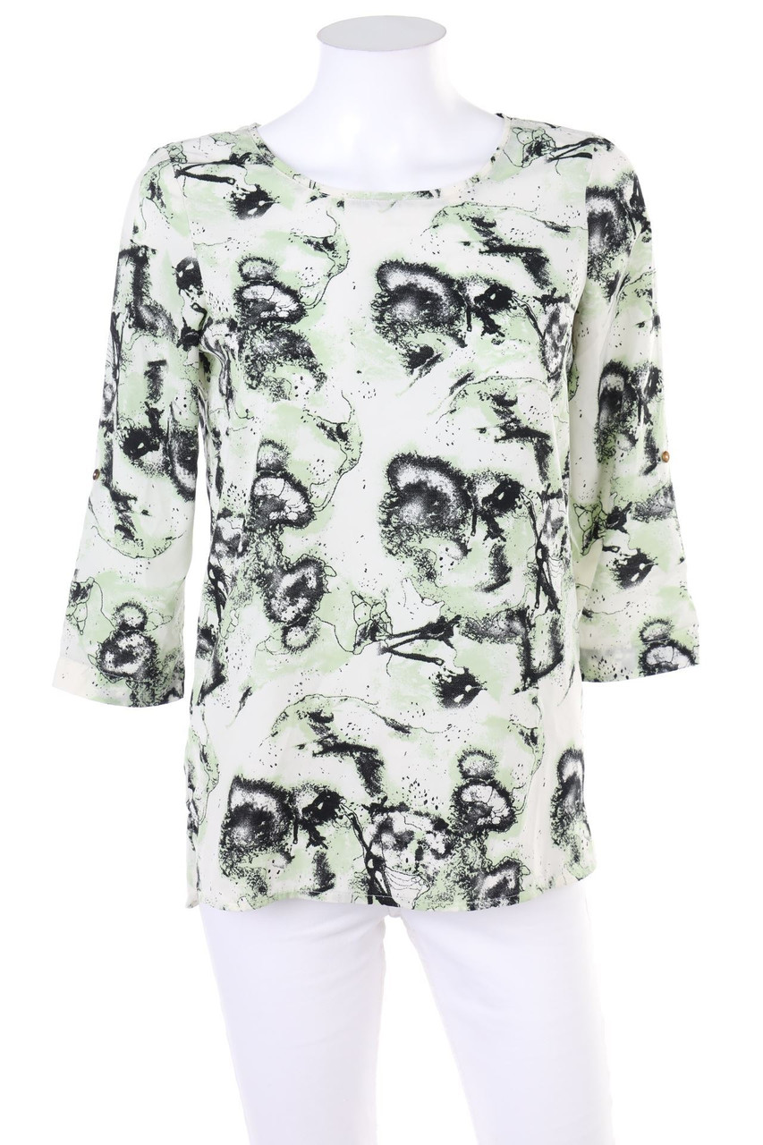 VERO MODA - Print-Bluse mit Krempel-Ärmeln - XS
