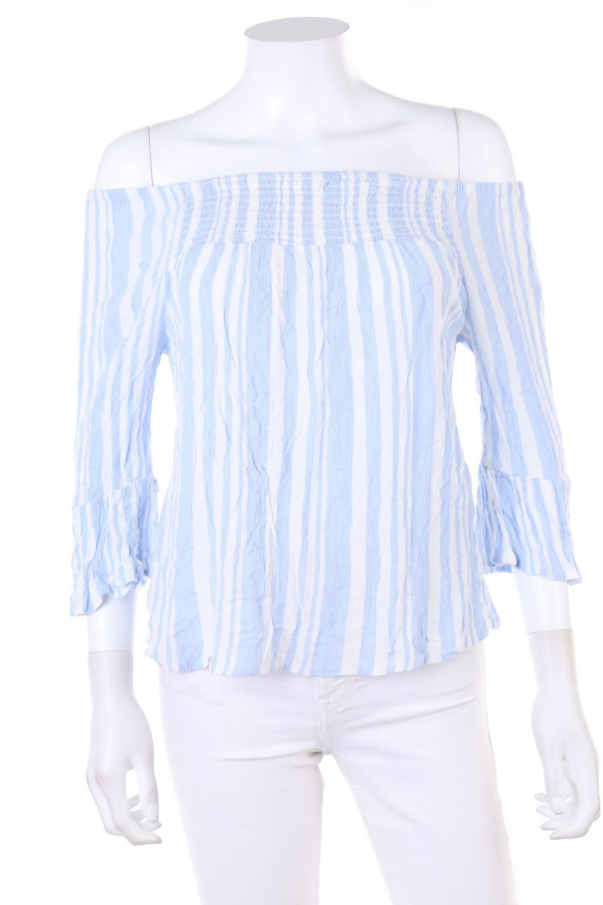 PIGALLE - Carmen-Bluse aus Viskose mit Smok-Details - D 36