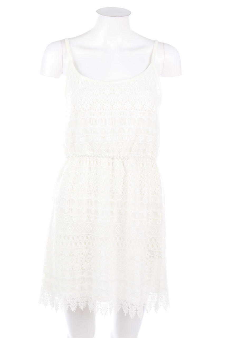 H&M DIVIDED - Spitzen-Minikleid mit Tunnelzug - S