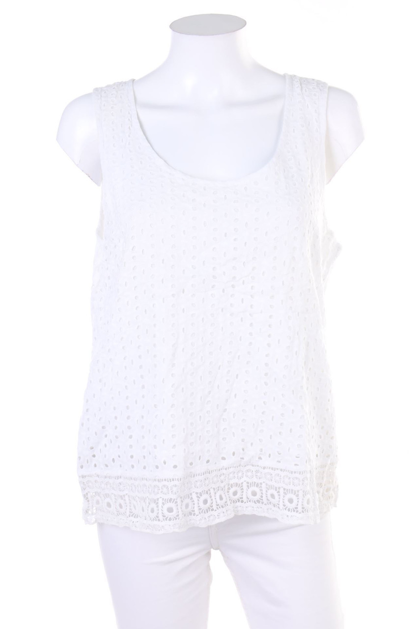 SURKANA - Blouse Top with Eyelet Lace - L