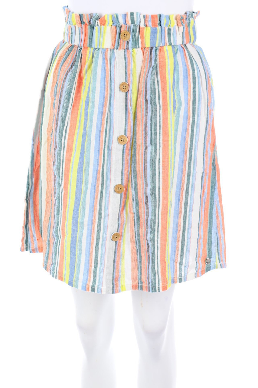 TOM TAILOR Denim - Streifen-Rock mit Leinen - S