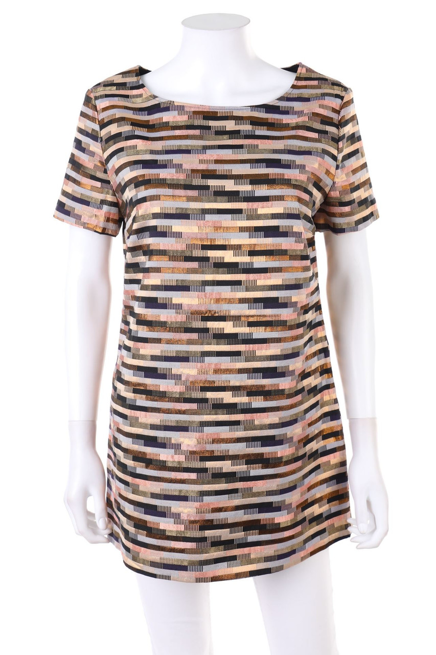 ouí - Kurzarm-Bluse aus Jacquard mit Metallic-Effekt - D 40