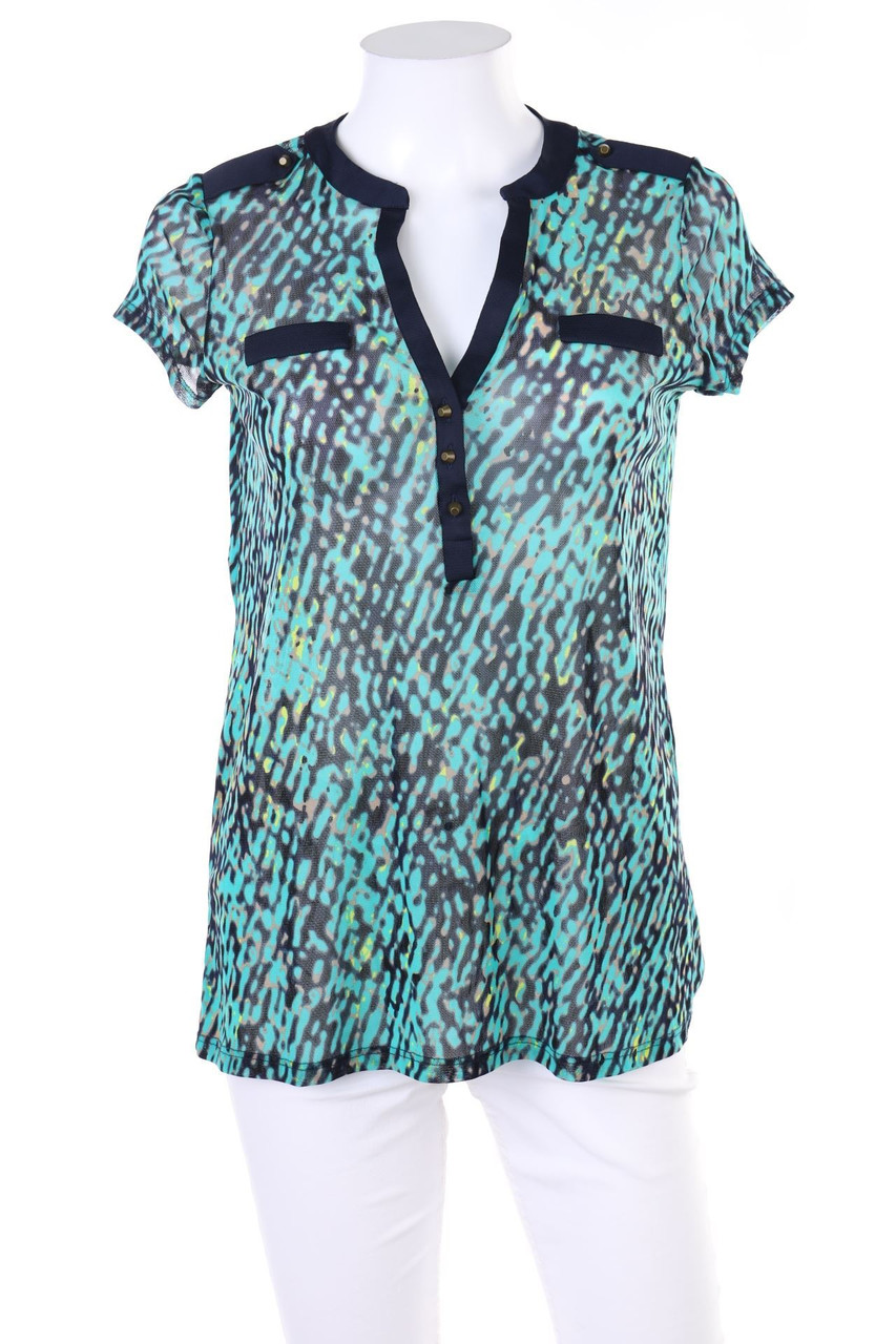 ESPRIT - Kurzarm-Bluse mit Print - S