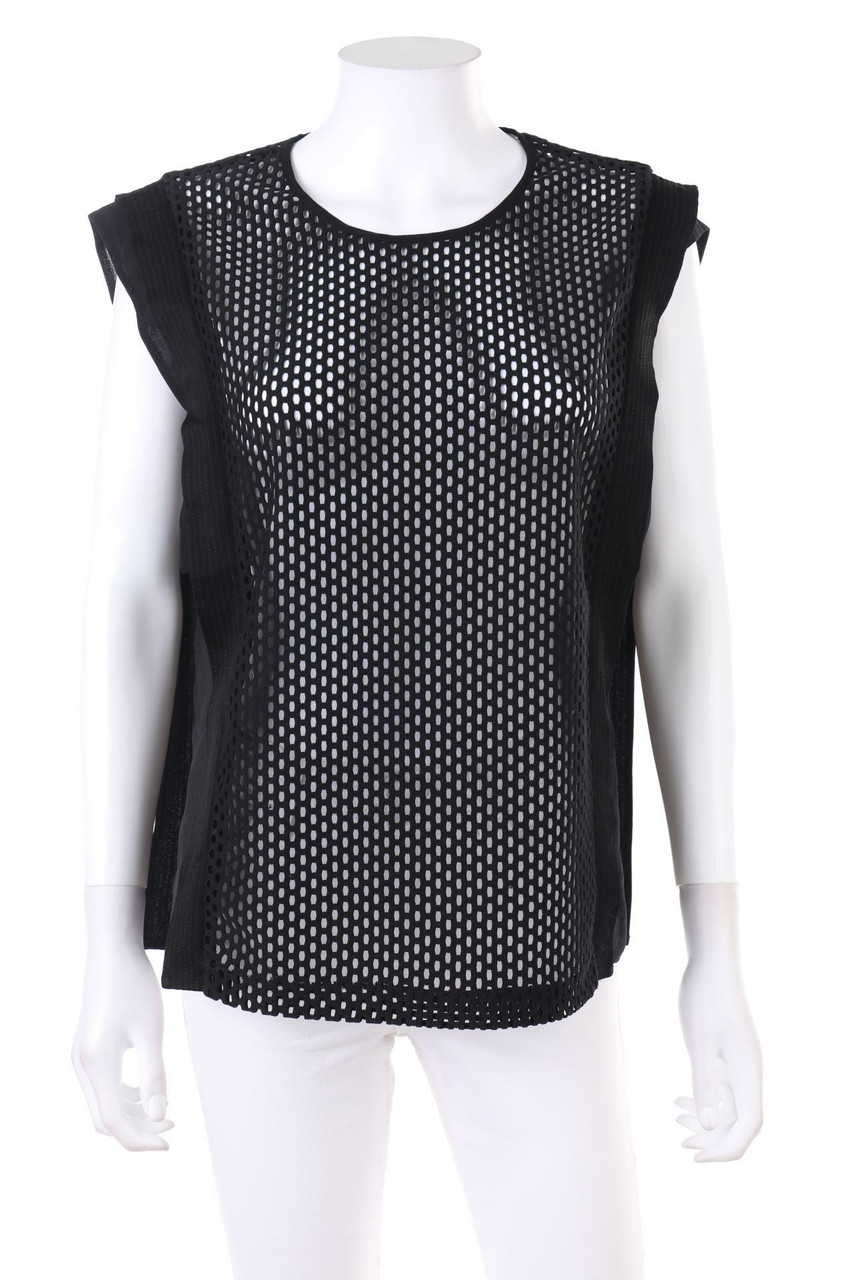 sandro - Blusentop aus Mesh mit Cut-outs - D 38