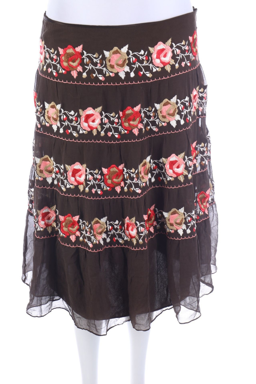 LAUNDRY by SHELLI SEGAL - Silk Skirt with Embroideries - D 38