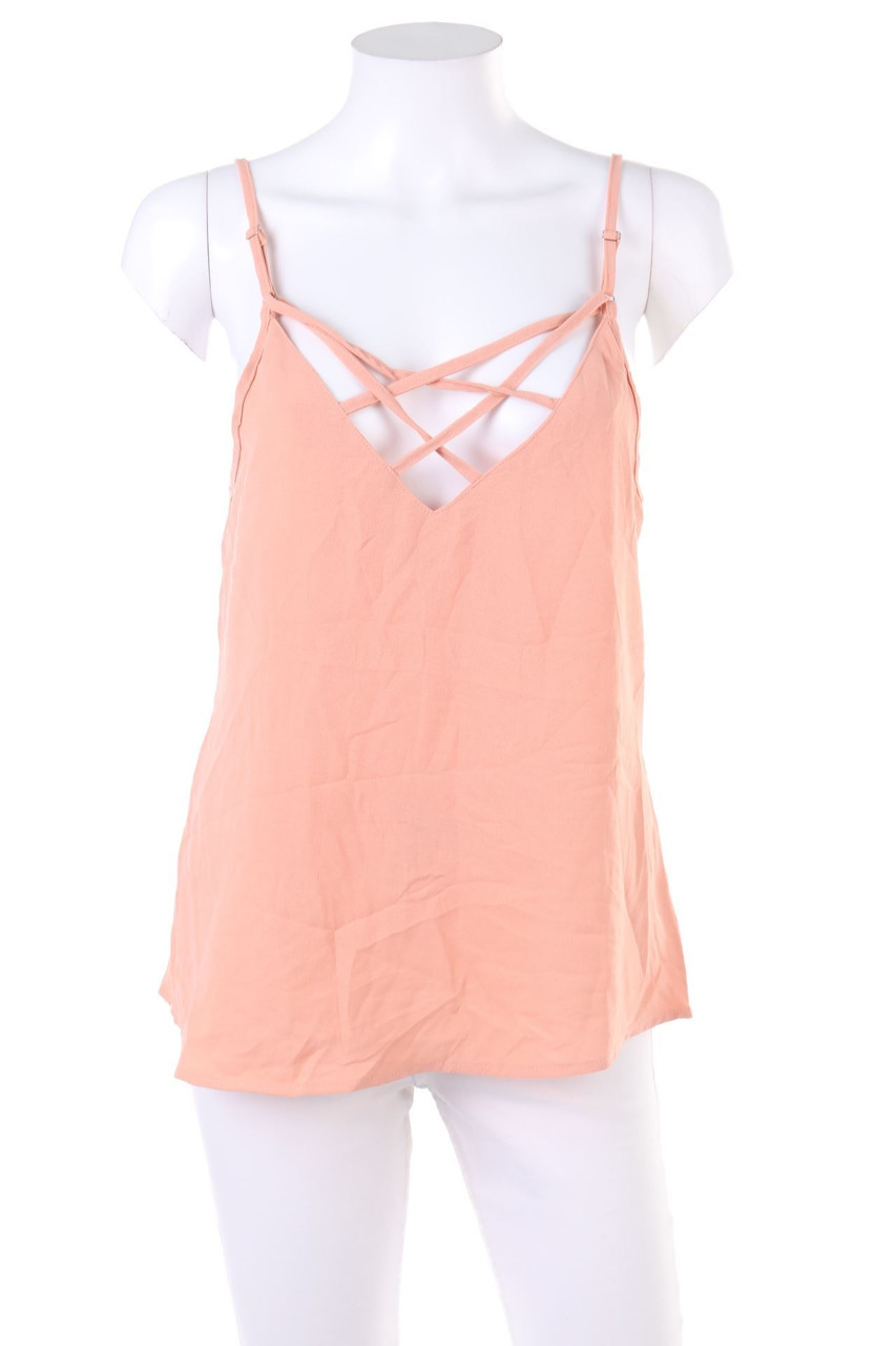 EMERY ROSE - Strap-Top with Cut-outs - L