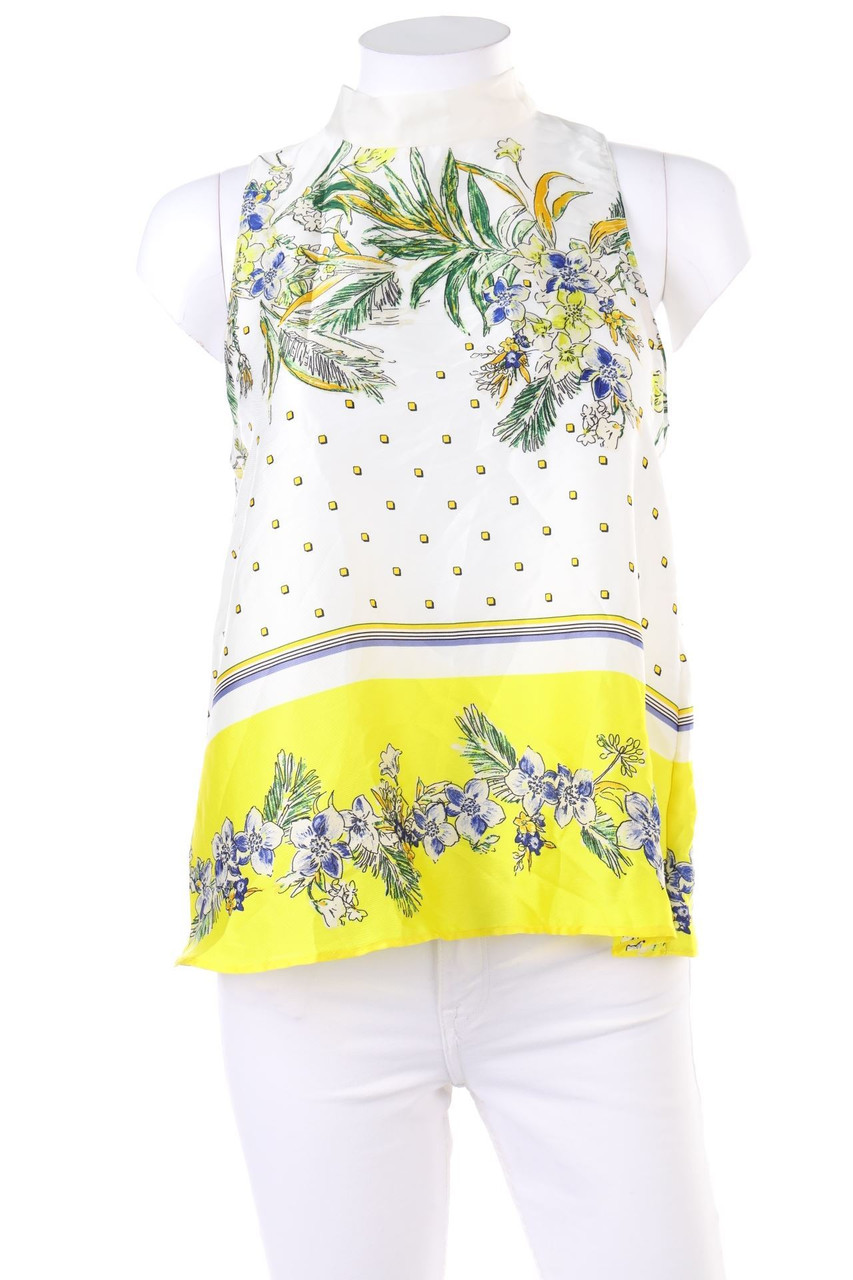 ZARA - Blusentop mit Print mit Schluppe - XS