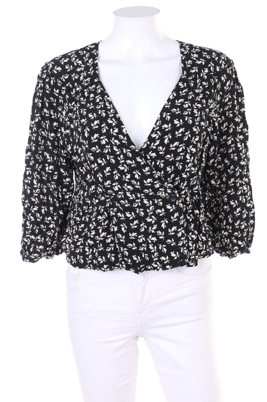 MANGO - Bluse mit 3/4-Ärmel aus Viskose mit floralem Muster - M