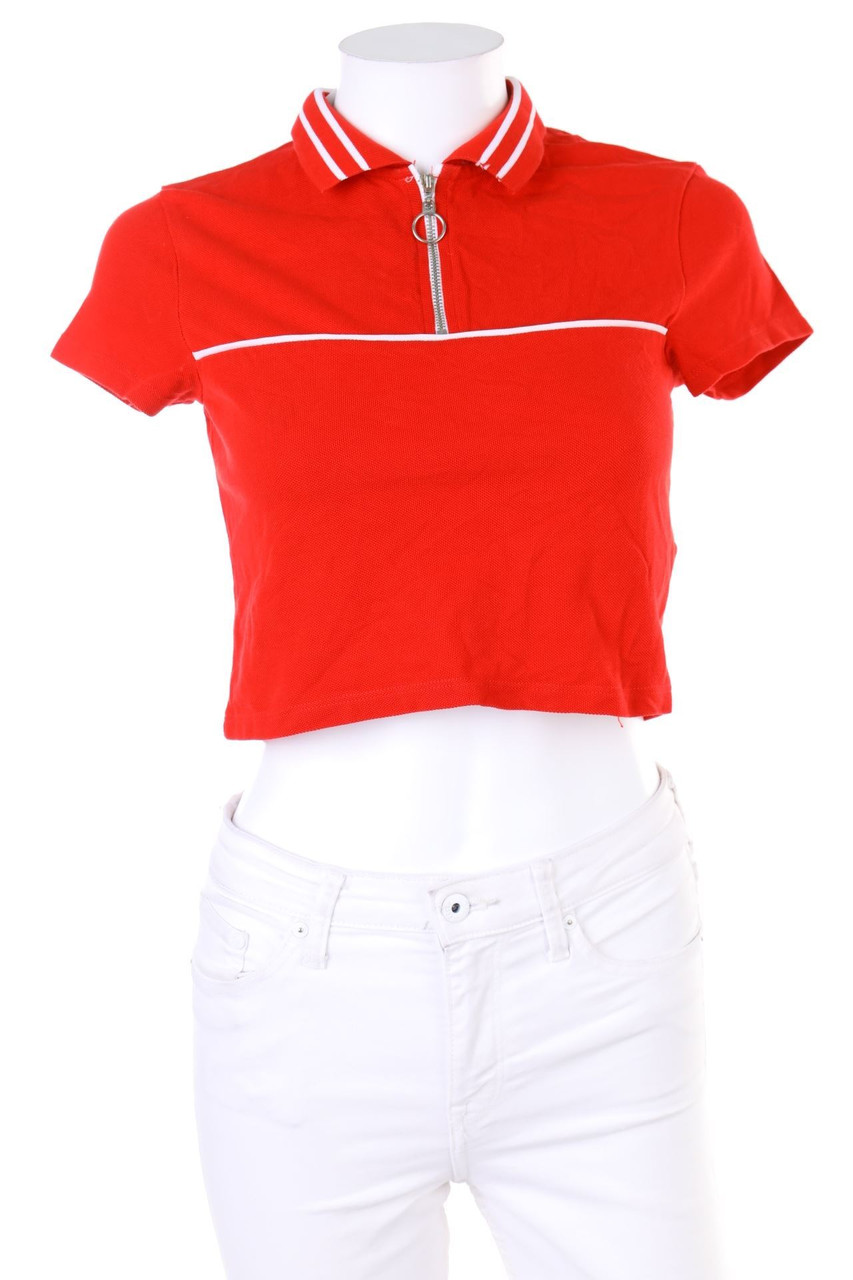 FB SISTER - Cropped-Polo-Shirt mit Reißverschluss - XXS